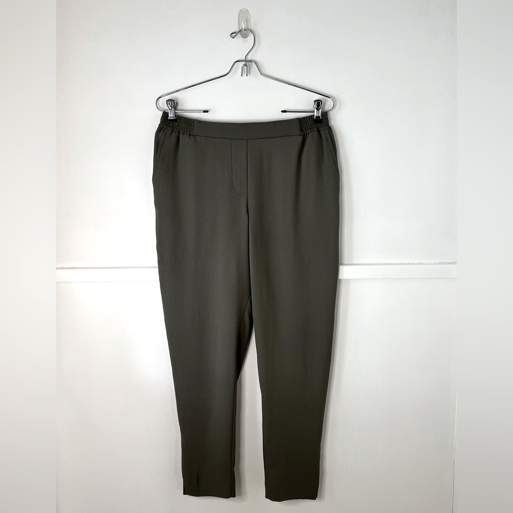 Anthropologie the Essential Pull-On Crepe Olive Green Trouser
